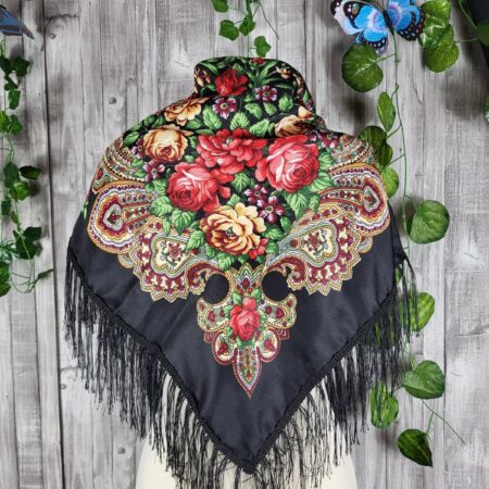 Mantón con estampado de flores