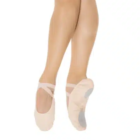 Media Punta Ballet Nina Dansez-Vous en lona elástica color rosa para danza clásica