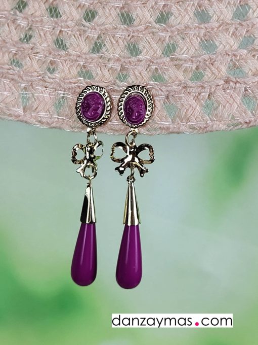 Pendientes calabaza camafeo
