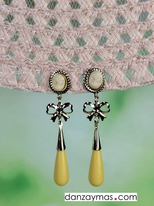 Pendientes calabaza camafeo
