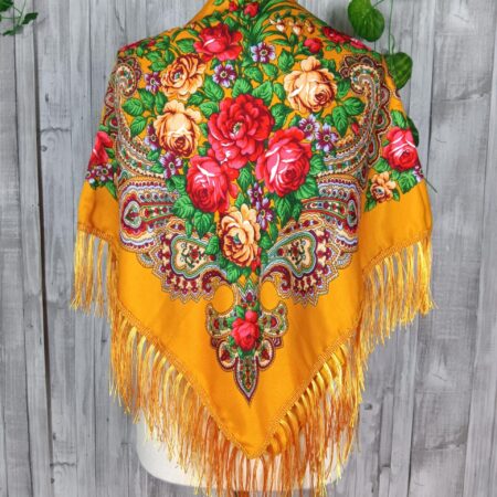 Mantón con estampado de flores