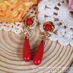 Pendientes coral traje regional