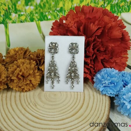 Pendientes de huertana en plata oxidada