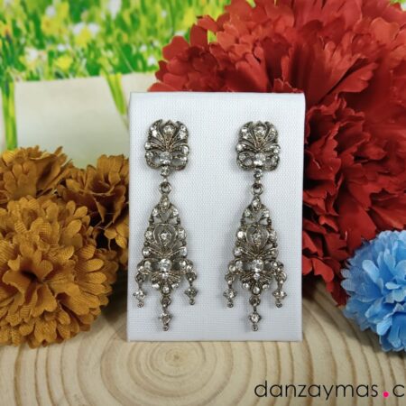 Pendientes de huertana en plata oxidada