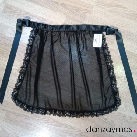 Delantal de huertana negro plumeti