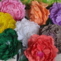 Flores de flamenca para el pelo con pistilo
