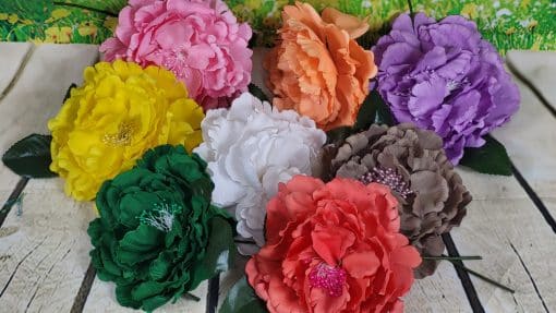Flores de flamenca para el pelo con pistilo