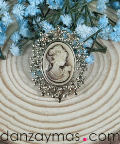 Broche camafeo brillante