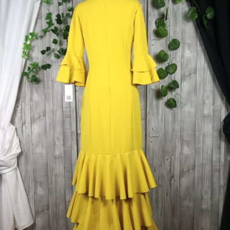 Traje flamenca elástico mostaza