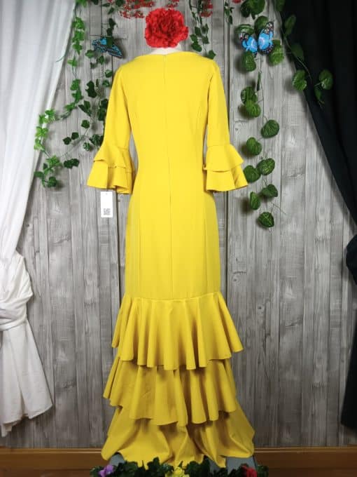 Traje flamenca elástico mostaza