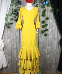 Traje flamenca elástico mostaza