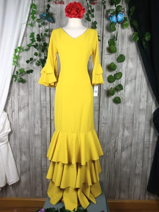 Traje flamenca elástico mostaza