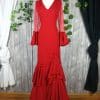 Traje de flamenca rojo elástico