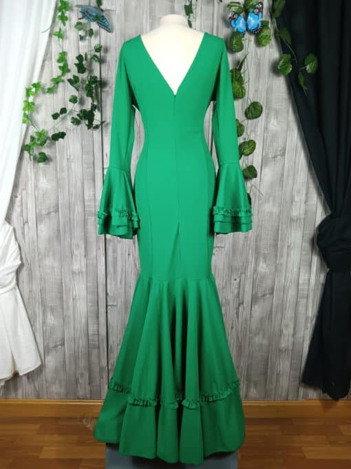 Traje de flamenca verde elástico