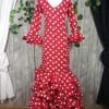 Traje de flamenca granate lunares