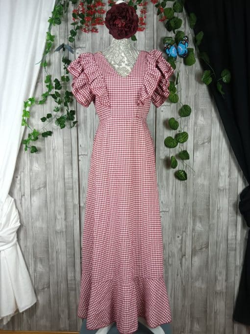 Bata flamenca vichy burdeos