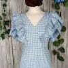 Bata flamenca vichy azul