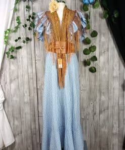 Bata flamenca vichy azul
