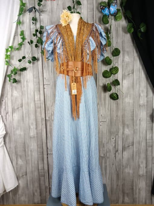 Bata flamenca vichy azul