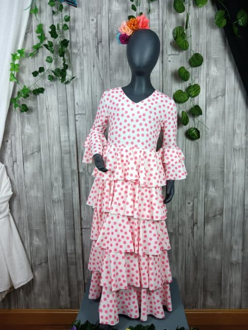 Traje de flamenca niña salmón