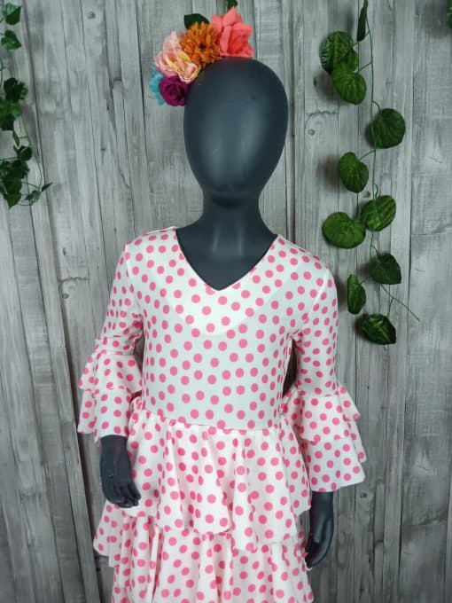 Traje de flamenca niña salmón