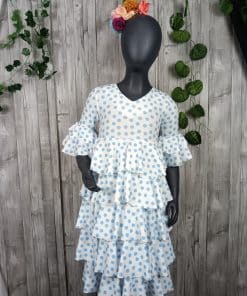 Traje de flamenca niña azul