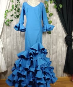 Traje flamenca azul petróleo