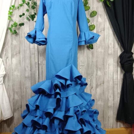 Traje flamenca azul petróleo