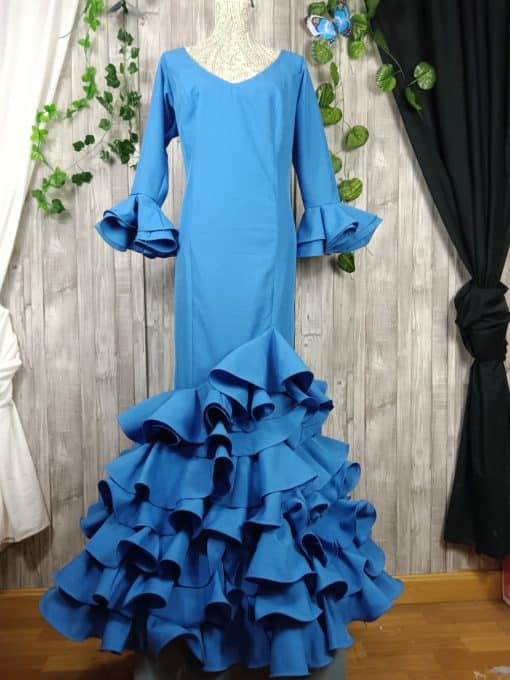 Traje flamenca azul petróleo