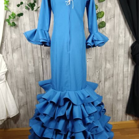 Traje flamenca azul petróleo