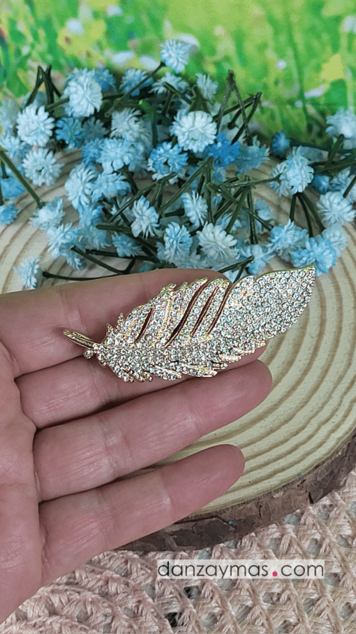 Broche metal con piedras brillantes