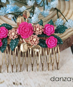 Peinecillo flamenco con flores combinadas