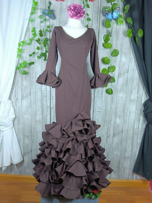Traje de flamenca marrón chocolate