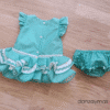 Traje de flamenca para niña en color verde