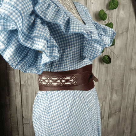 Fajín flamenco cuero marrón