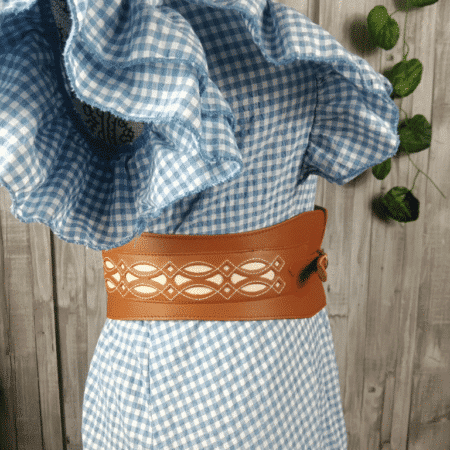 Fajín flamenco cuero marrón