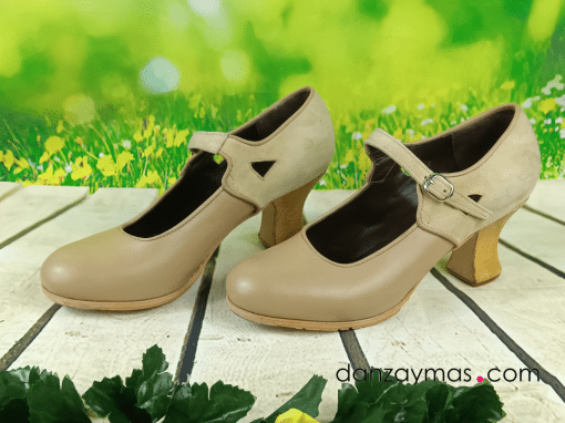 Zapatos de flamenca beige profesionales