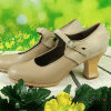 Zapatos de flamenca beige profesionales
