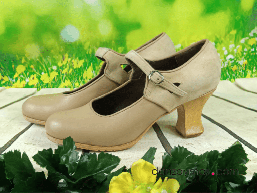 Zapatos de flamenca beige profesionales