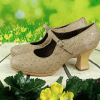 Zapatos de flamenca beige
