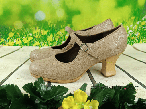 Zapatos de flamenca beige
