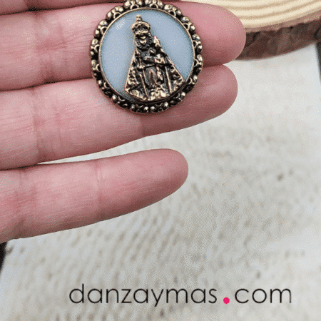 Medalla Virgen redonda dorada