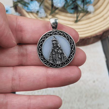 Colgante Virgen plata vieja