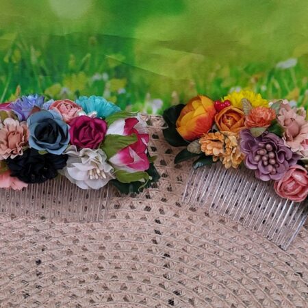 Peineta con flores