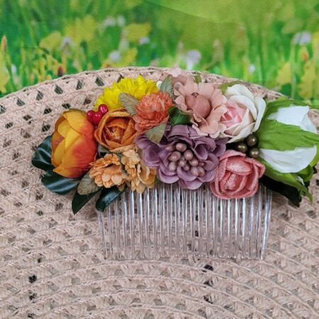 Peineta con flores