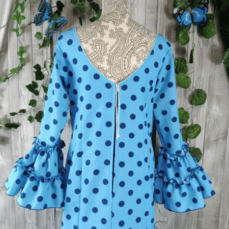 Traje de flamenca azul