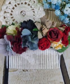 Peineta con flores silvestres