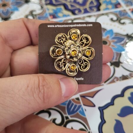 Broche dorado forma de flor 1837 - Imagen 8