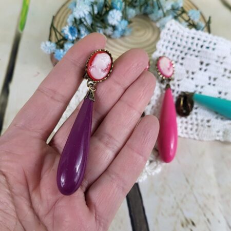 Pendientes de flamenca calabaza y dorado