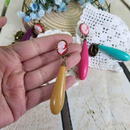 Pendientes de flamenca calabaza y dorado